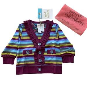 NWT! Matilda Jane Plum Kitten Cardigan baby 12 month